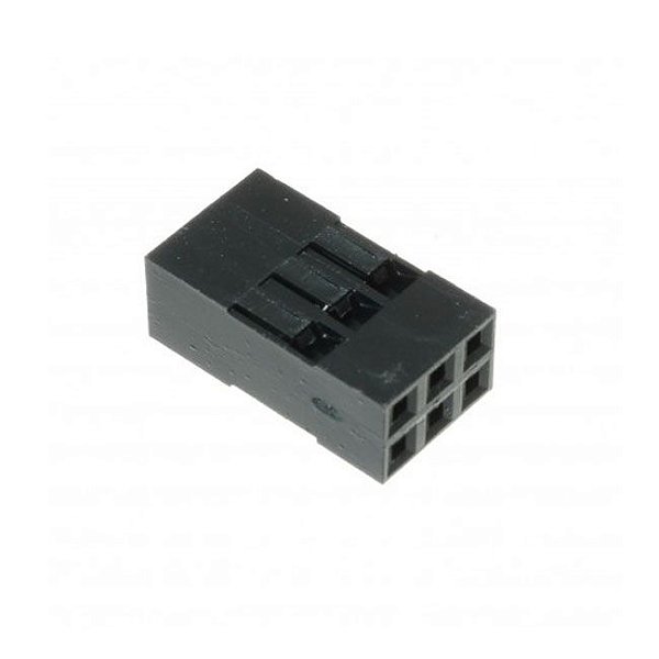 Conector Alojamento Modu 2,54mm 2x3 Vias