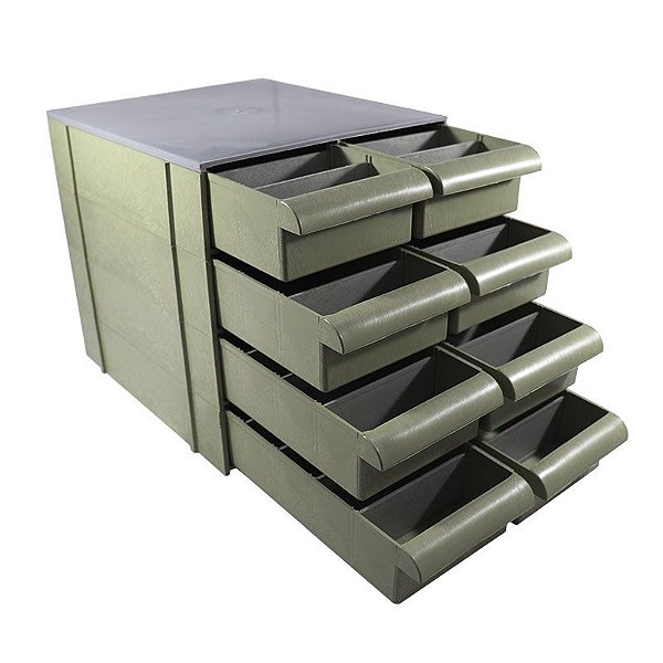 Gaveteiro Plástico Cinza - CG408 Eco com 5 Divisões Por Gaveta