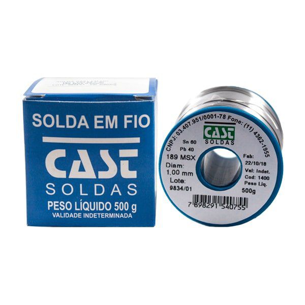 Rolo de Solda Estanho 500g 1mm - Cast