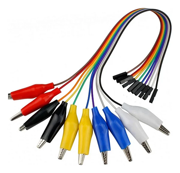 Cabo jumper fêmea com garra jacaré 10 peças