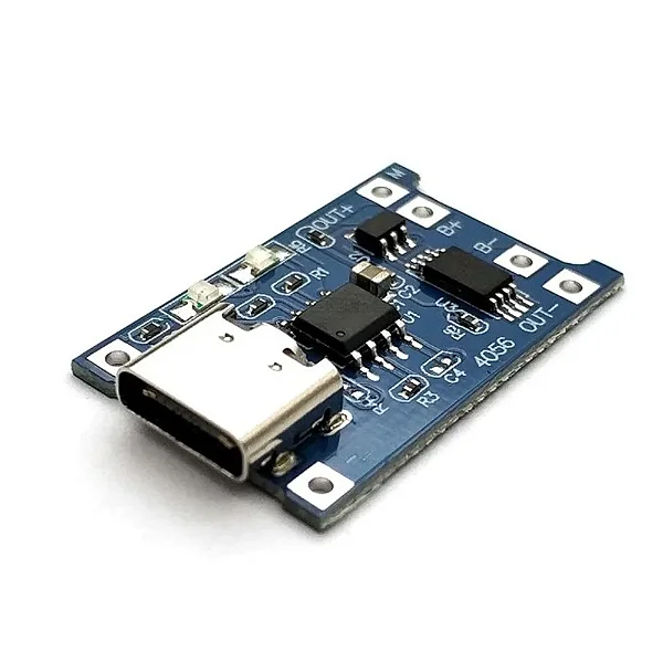 Carregador de Bateria de Lítio TP4056 com Proteção - USB tipo C