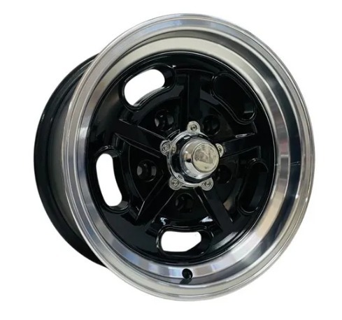 4 Rodas Salt Flat Preta Borda Diamantada Aro 15" / Tala 7 Dianteira e tala 8 Traseira" / Furação 5x139