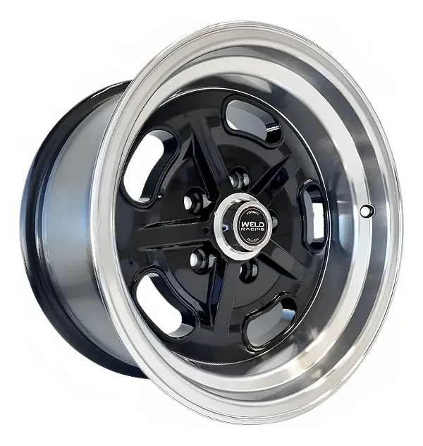 4 Rodas Salt Flat Preta Borda Diamantada Aro 15" / Tala 7 Dianteira e tala 8 Traseira" / Furação 5x114