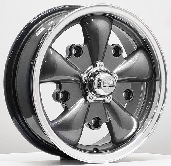 Rodas 5 SPOKE 5x205 Aro 15x5,5 off-set  20 P/ Fusca - Grafite Diamantada