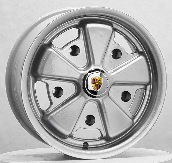 Rodas RC 911 Aro 15 - 5x205 - Tala 6,5 off-set 14- Prata - Kombi e Fusca
