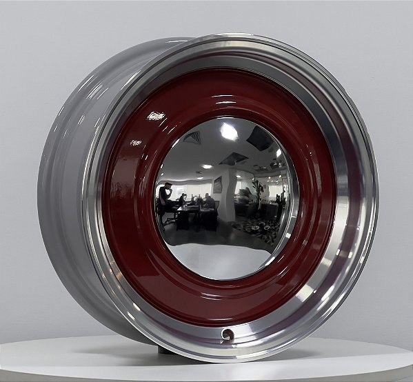 Jogo de Rodas Smoothies Aro 15 tala 5,5 furação 5x112 Offset 20 Vermelha borda Diamantada