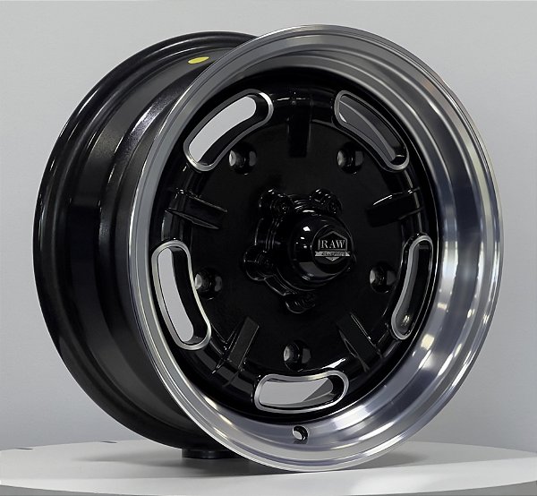 Raw Classic Speed Master Aro 15 tala 4,5 furação 5X205 offset 20 Preta Black Diamantada- Fusca