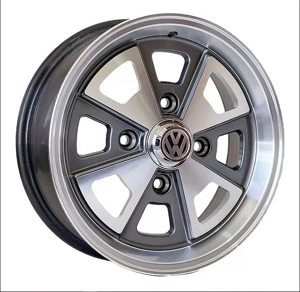 R84 Porsche Aro 15 tala 6 furação 4X130 offset 42 BD GRAFITE DIAMANTADO