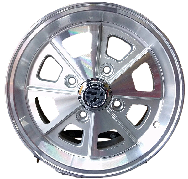 R84 Porsche Aro 14 tala 6 furação 4X130 offset 27 PRATA DIAMANTADO