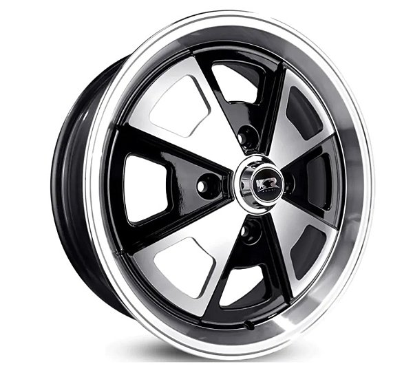 R84 Porsche Aro 14 tala 6 furação 4X130 offset 27 PRETA DIAMANTADA