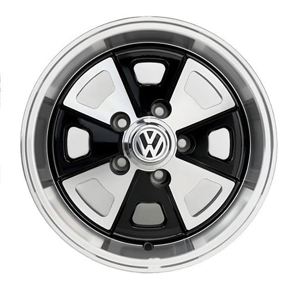 R84 Porsche Aro 14 tala 6 furação 5X112 offset 27 PRETA DIAMANTADA