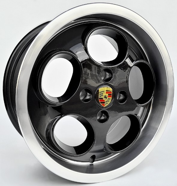 Jogo de Rodas Porsche Lemans Preta Aro 15 Tala 7 VW 4X100