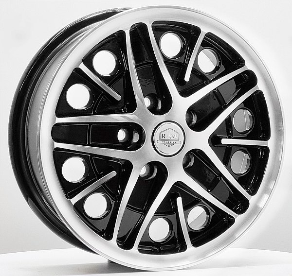 Jogo de Rodas COSMIC Aro 15 tala 5,5 furação 4x112 offset 20 Preta Diamantada