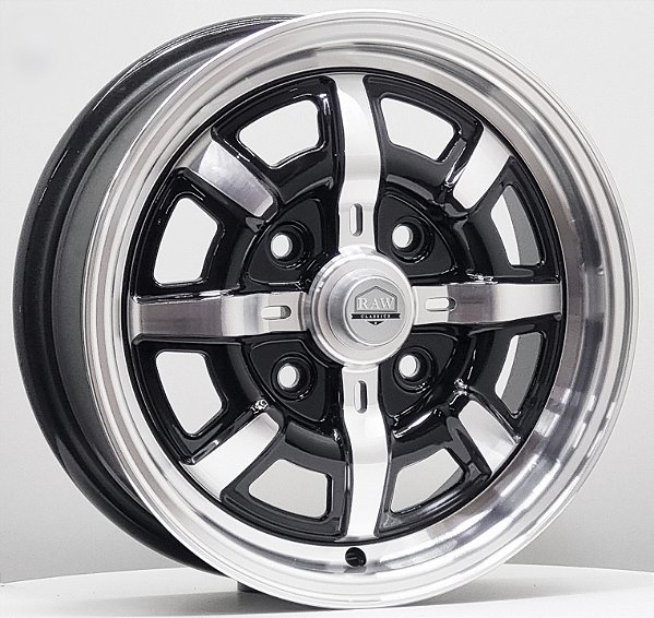 Jogo de Rodas KPZ Aro 15 tala 5,5 furação 4X130 off-set 30 Preta Diamantada