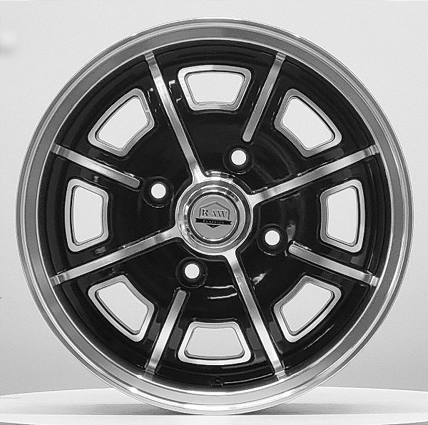 Jogo de Roda Pedrini Preta Diamantada aro 15 / Tala 5,5 / Furação 4x130 / Off-set 30