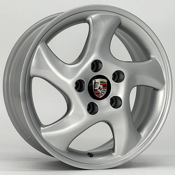 Jogo de Rodas Porsche CUP aro 15 tala 6 furação 5x112 offset 38 PRATA