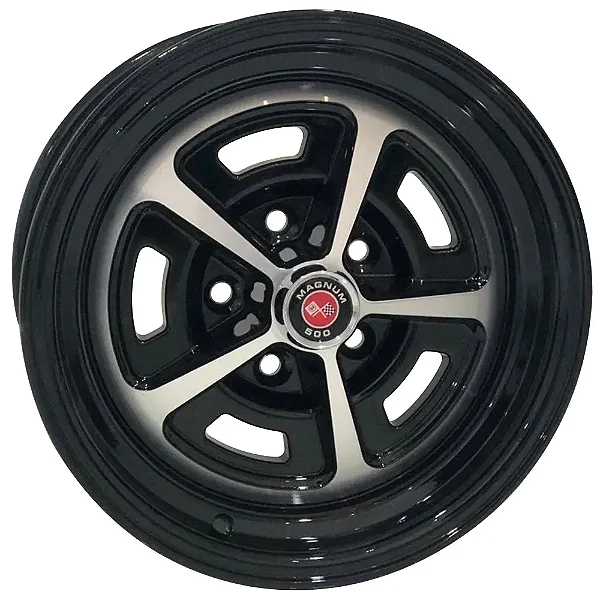 Jogo de Rodas Magnum 500 Aro 15 / tala 7 / furação 5x114 offset 20 Preto Diamantado e Preto Diamantado Borda Preto
