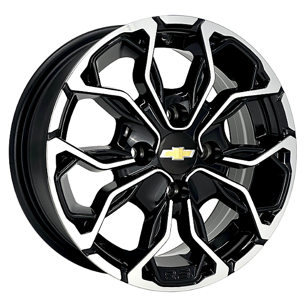 Jogo de Rodas VW, GM, FIAT, OUTROS Aro 13 / tala 5,5 / furação 4x100, 4x108 e 4x98 offset 36 Preto Diamantado e Preto