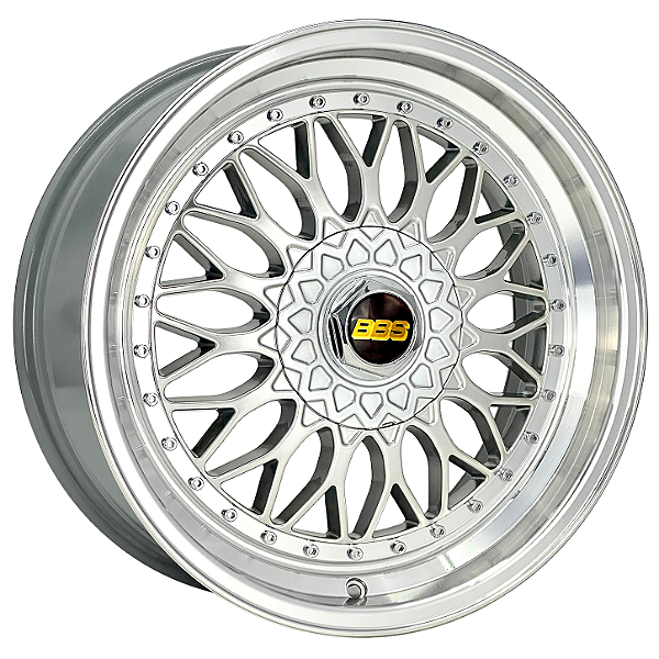 Jogo de Rodas BBS RS Aro 17 / tala 7 / furação 4x100 e 4x108 offset 32 Hyper Diamantado