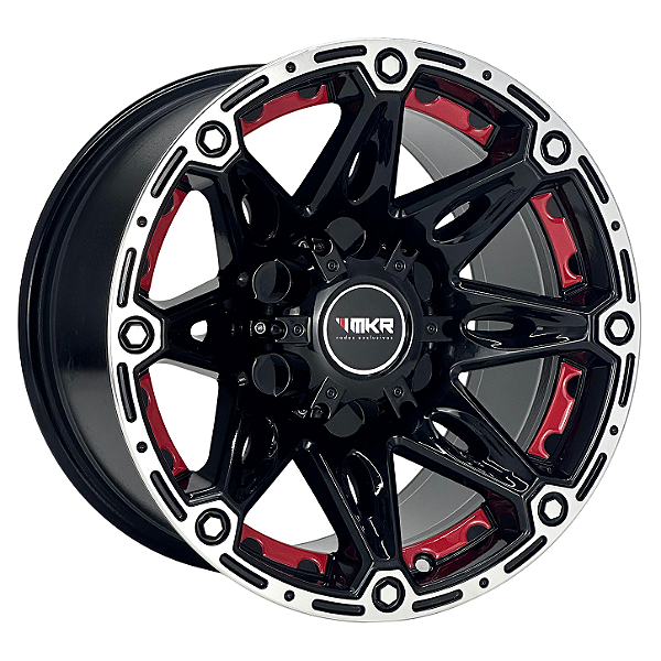 Jogo de Rodas OFF-ROAD Modelo M22 Aro 16 / tala 9 / furação 5x114, 6x114 e 6x139 Offset -20 Preto Diamantado
