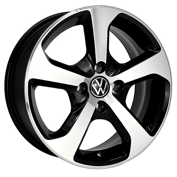 Jogo de Rodas VW GOLF AUSTIN Aro 18 / tala 6 e 7 / furação 4x100, 5x100, 5x112 e 5x114 offset 40 Preto Diamantado e Prata Especial