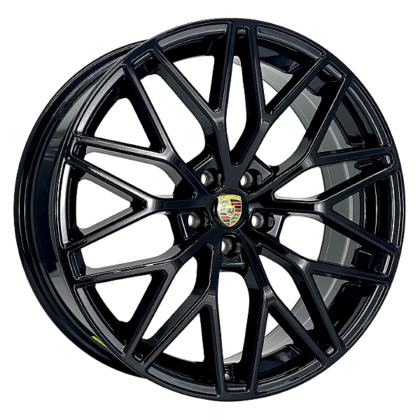 Jogo de Rodas Estilo Porsche Aro 19 / tala 8 e 9 / furação 5x100, 5x108, 5x110, 5x112, 5x114, 5x120 e 5x98 Offset 45,42,41,40,35,34,30 e 27 Preto e Preto Diamantado