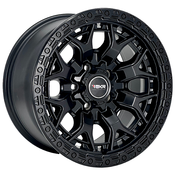 Jogo de Rodas OFF-ROAD Modelo M31 Aro 17 / tala 9 / furação 5x110, 5x114, 5x120, 5x127, 6x114 e 6x139 Offset -5 e 15 Preto Fosco, Grafite Fosco Borda Preto e Dourado Borda Preto