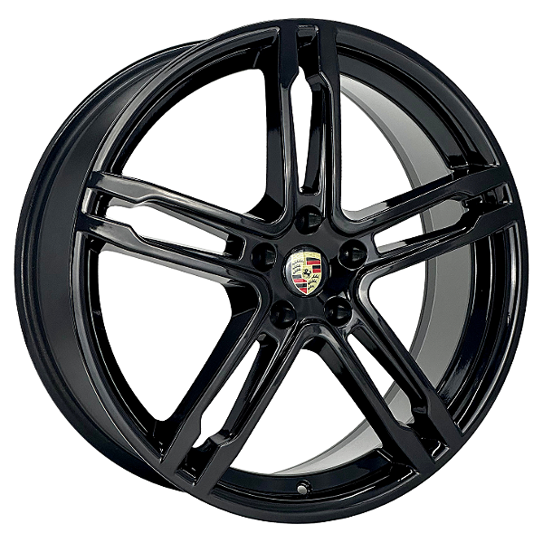 Jogo de Rodas Porsche Macan Aro 20 / tala 7,5 / furação 5x112 Offset 42 Preto e Prata Especial