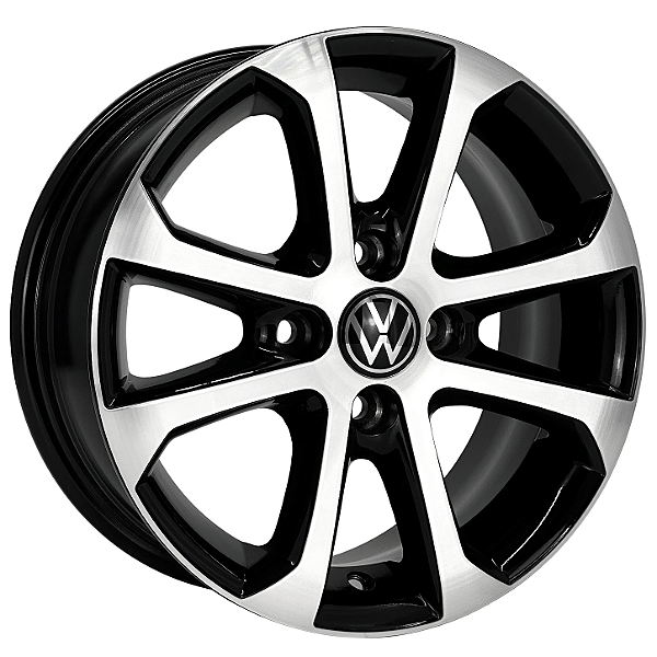 Jogo de Rodas Gol Power G5 Aro 14 / tala 6 / furação 4x100 Offset 38 Preto Diamantado e Grafite Diamantado