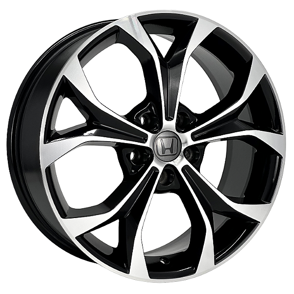 Jogo de Rodas KR R29 Modelo CIVIC LXR Aro 17 / tala 7 / furação 4x100 e 5x114 Offset 40 Preto Diamantado