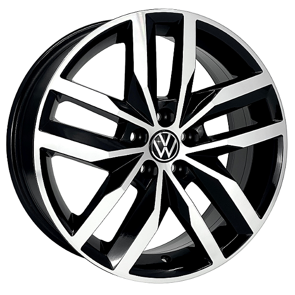 Jogo de Rodas KR R46 Madrid Golf Highline VII Aro 17 / tala 7 / furação 5x100 e 5x112 Offset 41 Preto Diamantado
