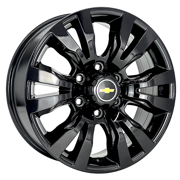 Jogo de Rodas KR R79 S10 LTZ Aro 16 / tala 7 / furação 6x139 Offset 33 Preto e Preto Diamantado