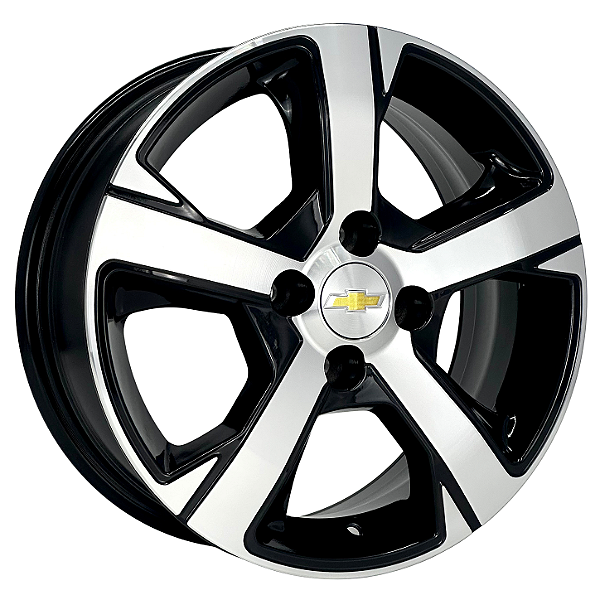 Jogo de Rodas KR R82 LTZ Aro 15 / tala 6 / furação 4x100 Offset 39 Preto Diamantado e Grafite Diamantado