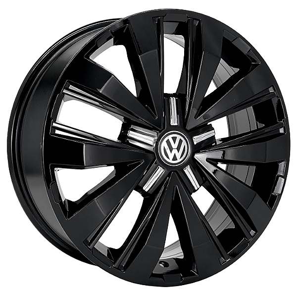 Jogo de Rodas KR R87 MODELO AMAROK V6 EXTREME Aro 18 / tala 7 / furação 5x120 Offset 40 Preto e Preto Diamantado