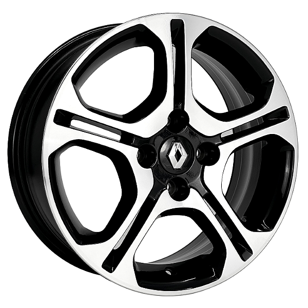 Jogo de Rodas KR R97 GT LINE Aro 15 / tala 6 / furação 4x100 Offset 38 Preto Diamantado e Grafite Diamantado