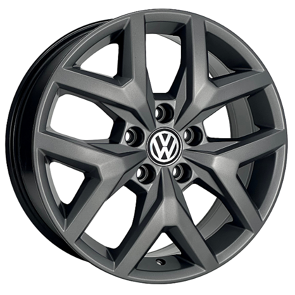 Jogo de Rodas KR S07 VW Amarok V6 Aro 17 / tala 7 / furação 5x120 Offset 40 Grafite Fosco