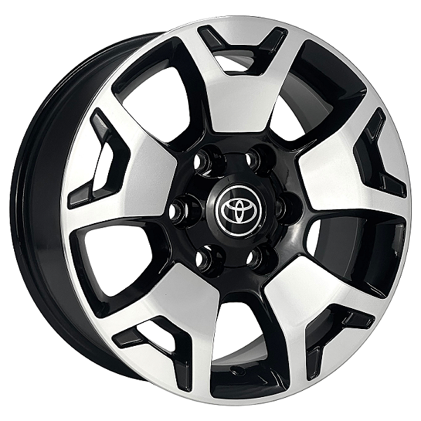 Jogo de Rodas Kr S11 Toyota Hilux SRX Aro 17 / tala 7 / furação 6x139 Offset 25 Preto Diamantado