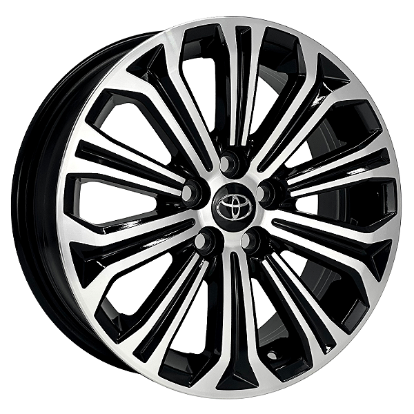 Jogo de Rodas KR S22 HYBRID Aro 17 / tala 7 / furação 5x100 Offset 39 Preto Diamantado, Grafite Brilhante e Preto Borda Diamantada