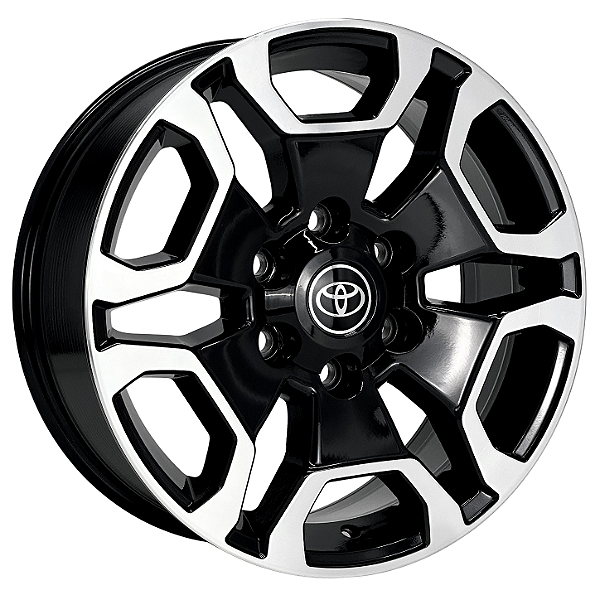 Jogo de Rodas KR S31 MODELO TOYOTA HILUX SRX Aro 18 / tala 7 / furação 6x139 Offset 25 Preto Diamantado