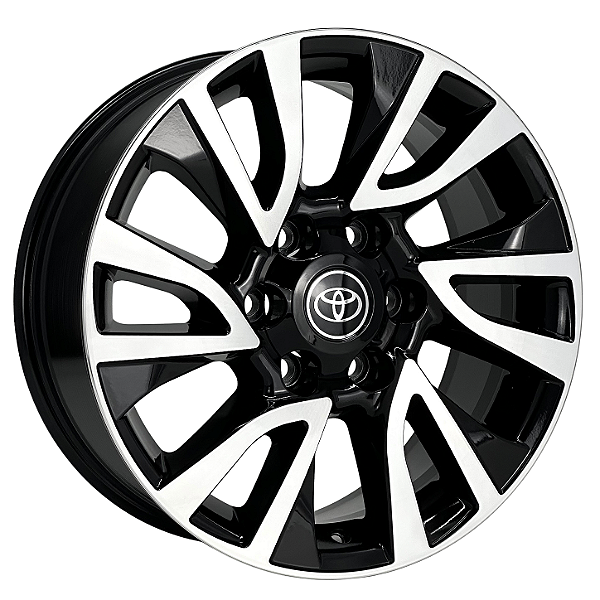 Jogo de Rodas KR S32 MODELO TOYOTA SW4 Aro 22 / tala 9 / furação 6x139 Offset 25 Preto Diamantado e Grafite Brilhante