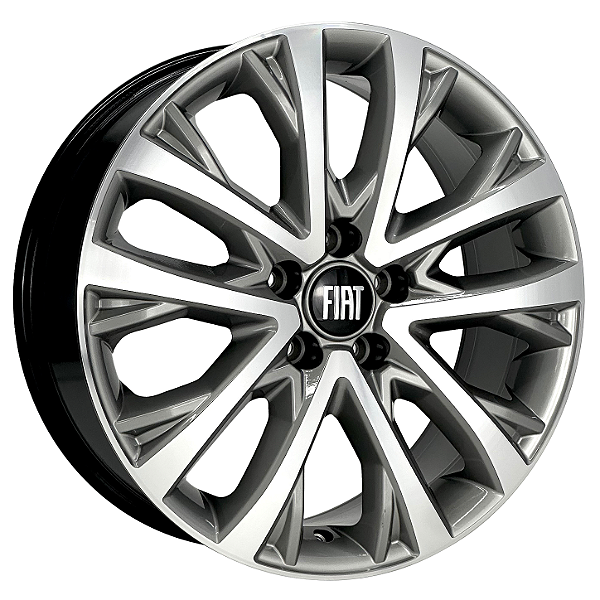 Jogo de Rodas KR S34 MODELO TORO RANCH Aro 18 / tala 7 / furação 5x110 Offset 40 Grafite Diamantado