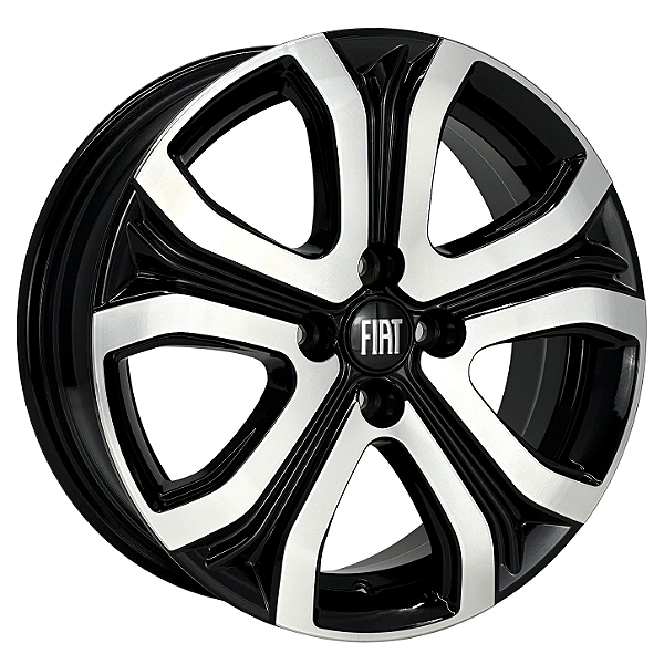 Jogo de Rodas KR S41 MODELO FIAT PULSE IMPETUS Aro 16 / tala 6 / furação 4x98 Offset 35 Preto Diamantado e Grafite Diamantado