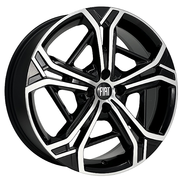 Jogo de Rodas KR S45 FIAT FASTBACK IMPETUS Aro 18 / tala 7 / furação 5x105 e 5x98 Offset 40 e 35 Preto Diamantado Grafite Diamantado