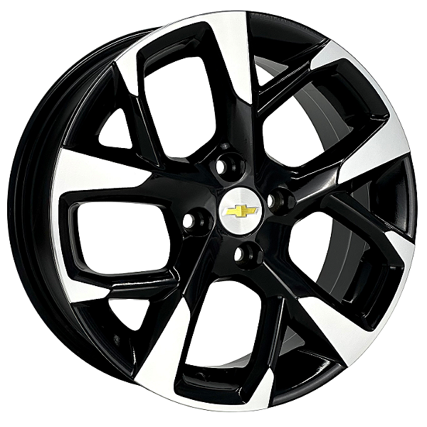 Jogo de Rodas KR S47 MODELO ESPORTIVO Aro 16 / tala 6 / furação 5x105 Offset 39 Preto Diamantado