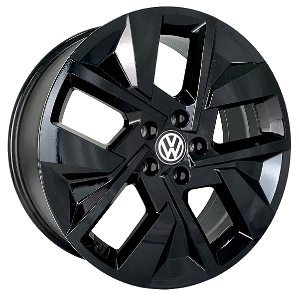 Jogo de Rodas KR S58 VW Nova Amarok Aro 20 / tala 8,5 / furação 5x120 Offset 40 Preto, Preto Diamantado e Preto Brilhante