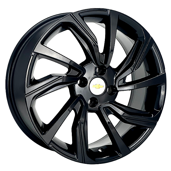 Jogo de Rodas KR S62 TURBO Aro 17 / tala 7 / furação 4x100, 5x105 e 5x110 Offset 46 Preto e Preto Diamantado
