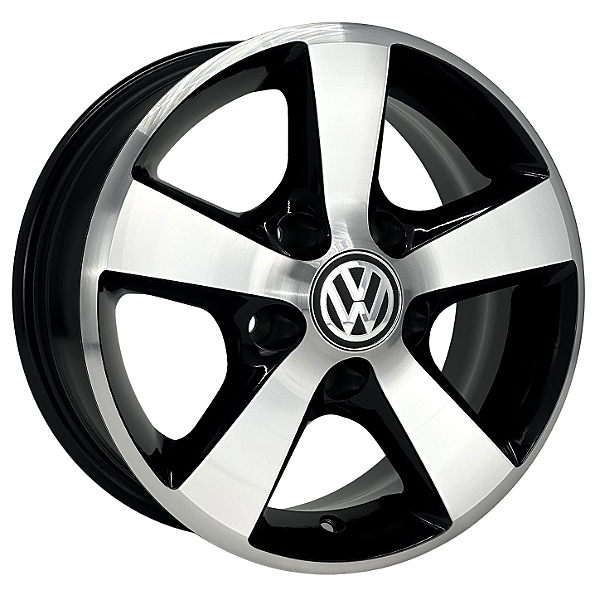 Jogo de Rodas KR L01 KOMBI Aro 14 / tala 6 / furação 5x112 Offset 27 Preto Diamantado