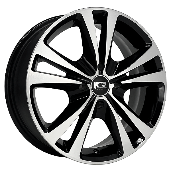 Jogo de Rodas KR K34 ESPORTIVO Aro 15 / tala 6 / furação 4x108 Offset 40 Preto Diamantado