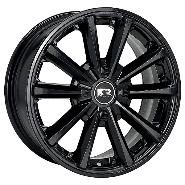 Jogo de Rodas KR K63 Eclipse Aro 15 / tala 6 / furação 4x100, 4x108 e 5x112 Offset 32 Preto e Preto Diamantado