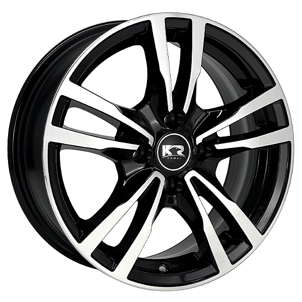 Jogo de Rodas KR K64 SPORT Aro 14 / tala 6 / furação 4x100 Offset 30 Preto Diamantado